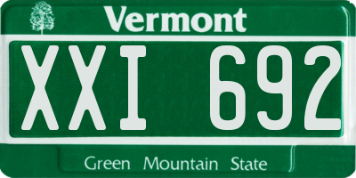 VT license plate XXI692