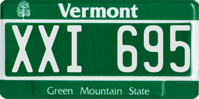 VT license plate XXI695