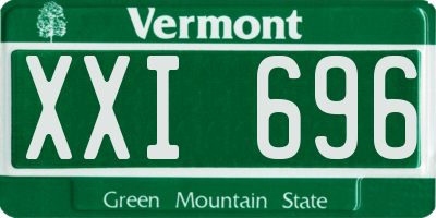 VT license plate XXI696
