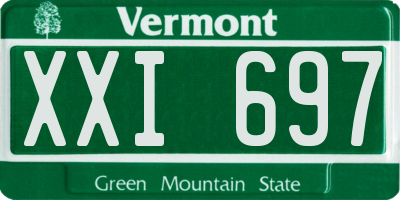 VT license plate XXI697