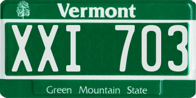 VT license plate XXI703