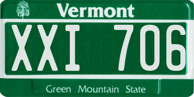 VT license plate XXI706