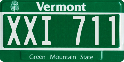 VT license plate XXI711