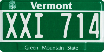 VT license plate XXI714