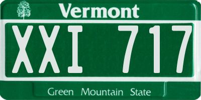 VT license plate XXI717