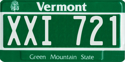 VT license plate XXI721