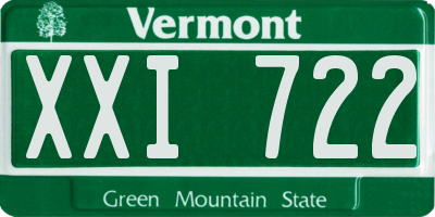 VT license plate XXI722