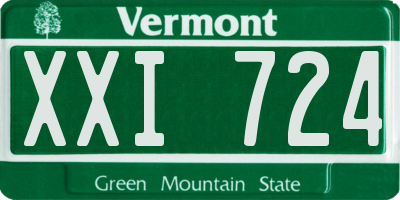 VT license plate XXI724