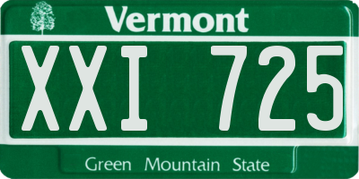 VT license plate XXI725