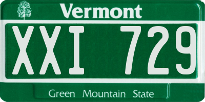 VT license plate XXI729