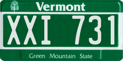 VT license plate XXI731