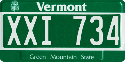 VT license plate XXI734