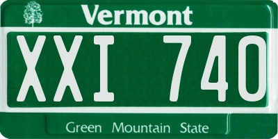 VT license plate XXI740