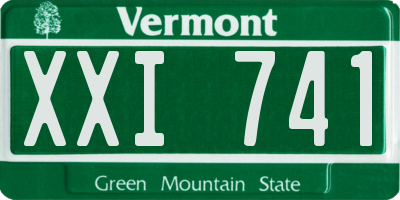 VT license plate XXI741