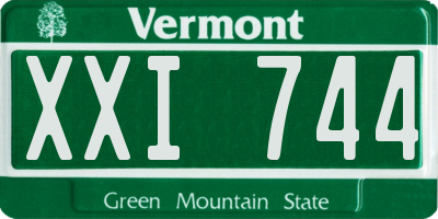 VT license plate XXI744