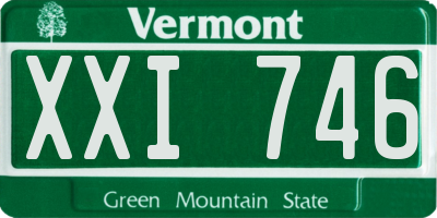 VT license plate XXI746