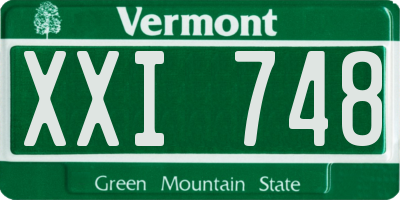 VT license plate XXI748
