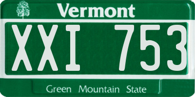 VT license plate XXI753