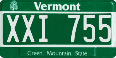 VT license plate XXI755