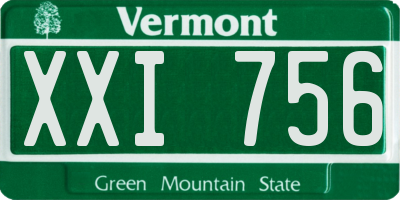 VT license plate XXI756