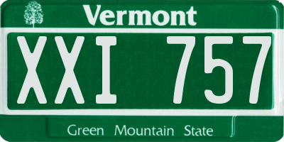 VT license plate XXI757