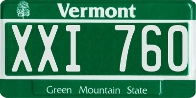 VT license plate XXI760