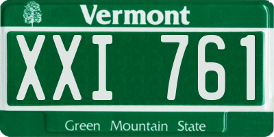 VT license plate XXI761