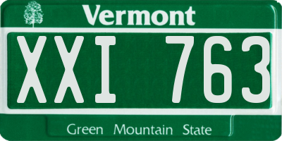 VT license plate XXI763