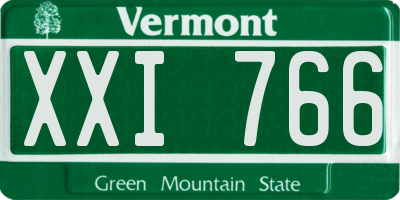 VT license plate XXI766