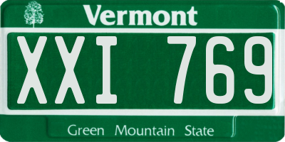VT license plate XXI769