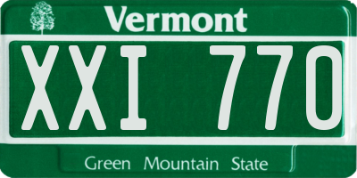 VT license plate XXI770