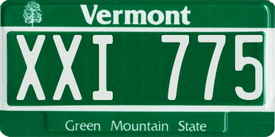 VT license plate XXI775