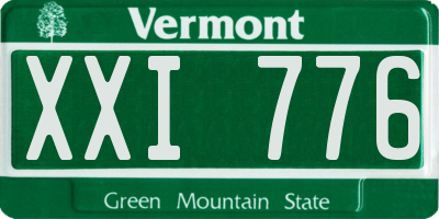 VT license plate XXI776