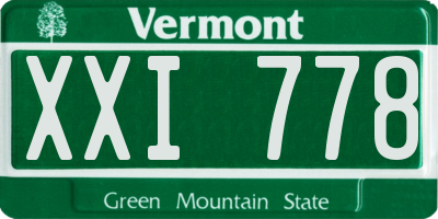 VT license plate XXI778