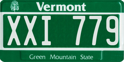 VT license plate XXI779