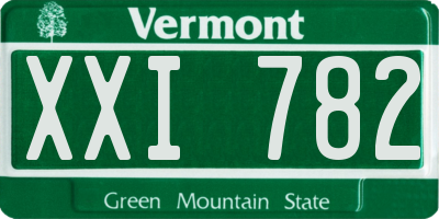 VT license plate XXI782