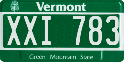 VT license plate XXI783