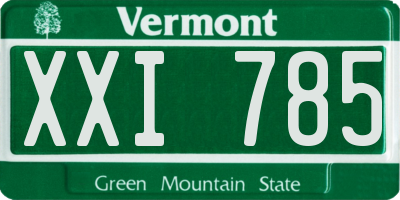 VT license plate XXI785
