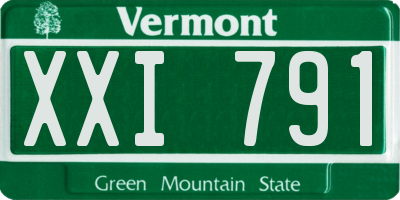 VT license plate XXI791