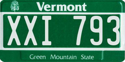 VT license plate XXI793