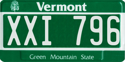 VT license plate XXI796