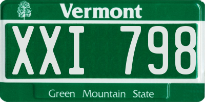 VT license plate XXI798