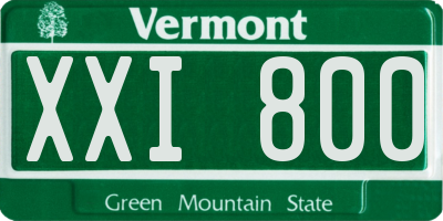 VT license plate XXI800