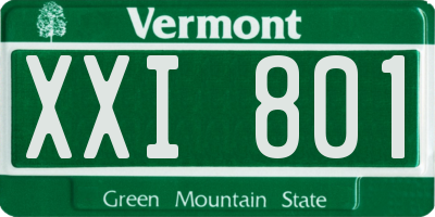 VT license plate XXI801