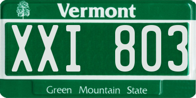 VT license plate XXI803