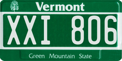 VT license plate XXI806