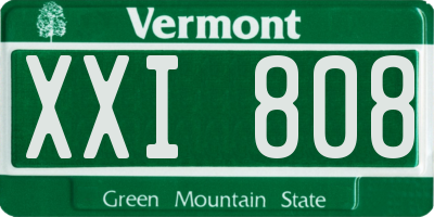 VT license plate XXI808