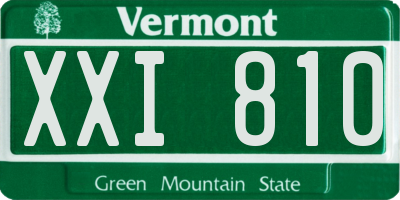 VT license plate XXI810