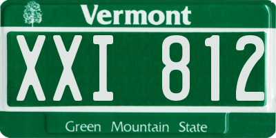 VT license plate XXI812