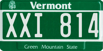 VT license plate XXI814